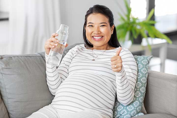 Sufficient water intake benefits pregnancy
