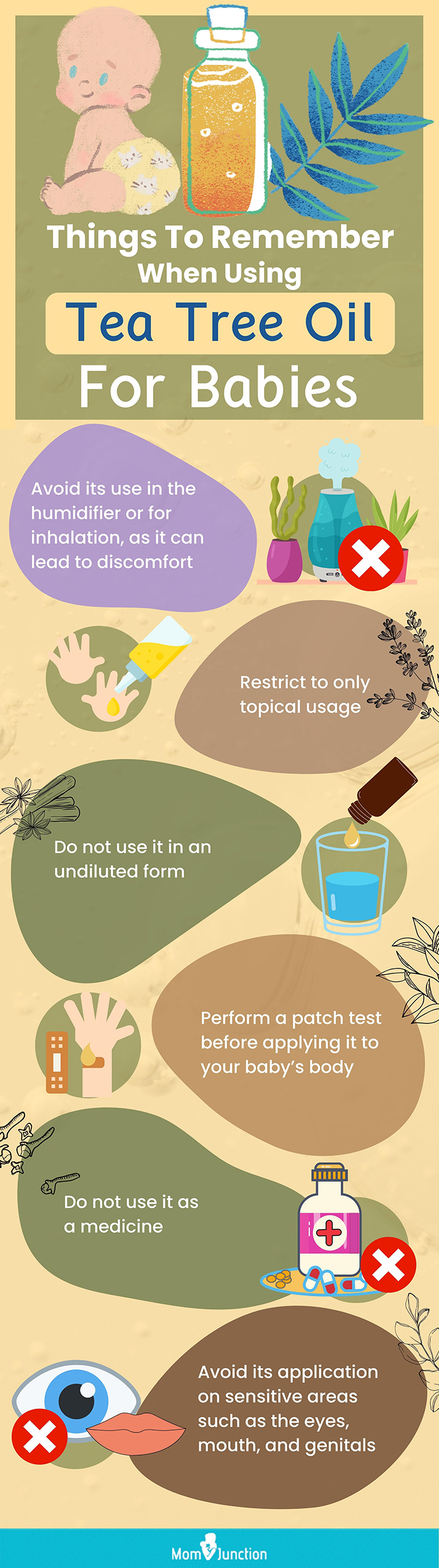 things to remember when using tea tree oil for babies (infographic)