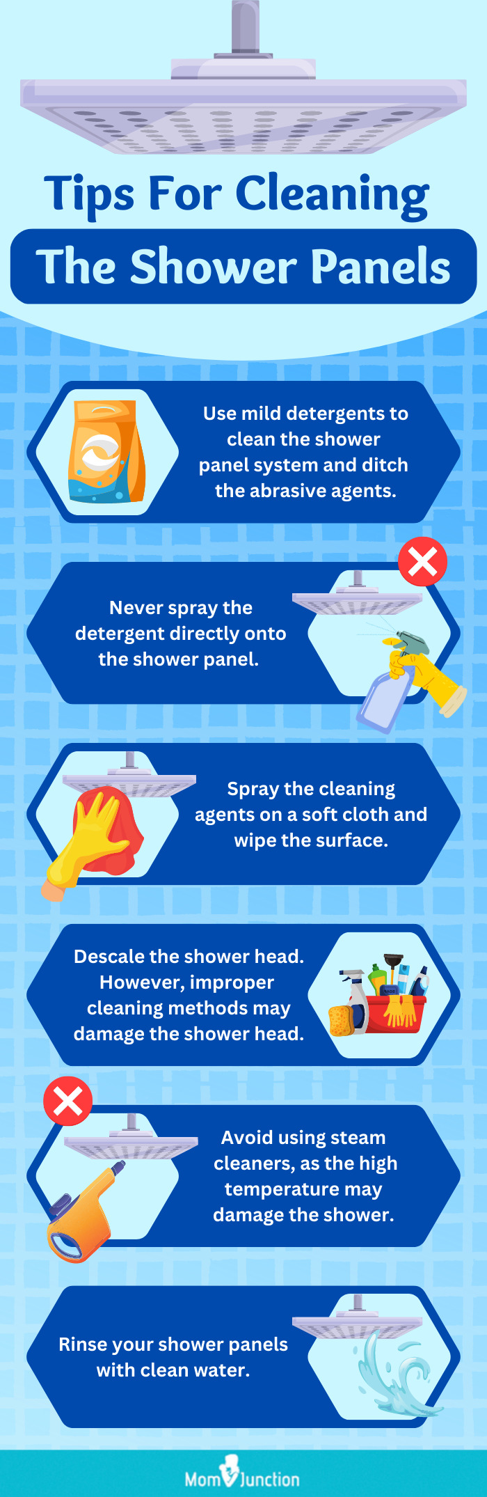 Tips For Cleaning The Shower Panels (infographic)