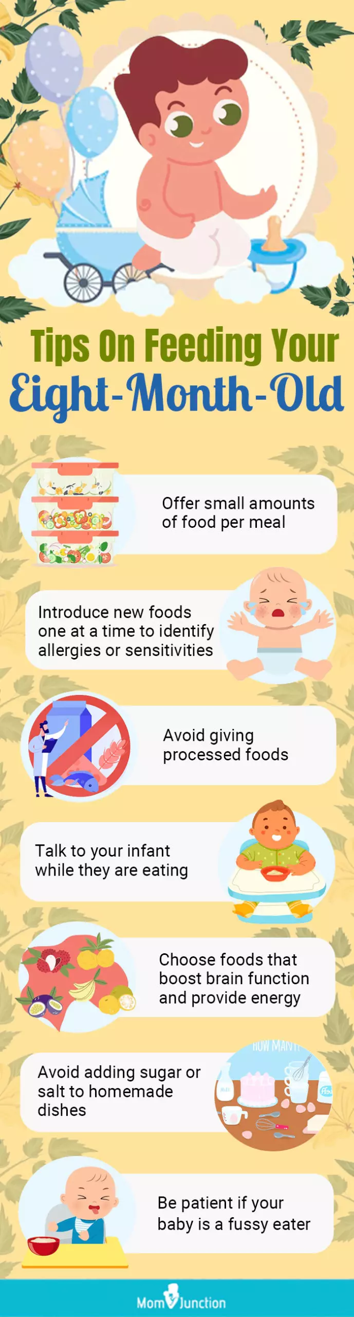 tips on feeding your eight month old (infographic)