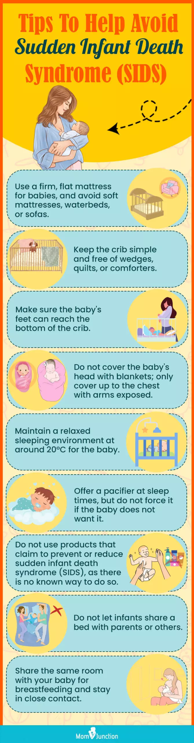 tips to help avoid sudden infant death syndrome (infographic)