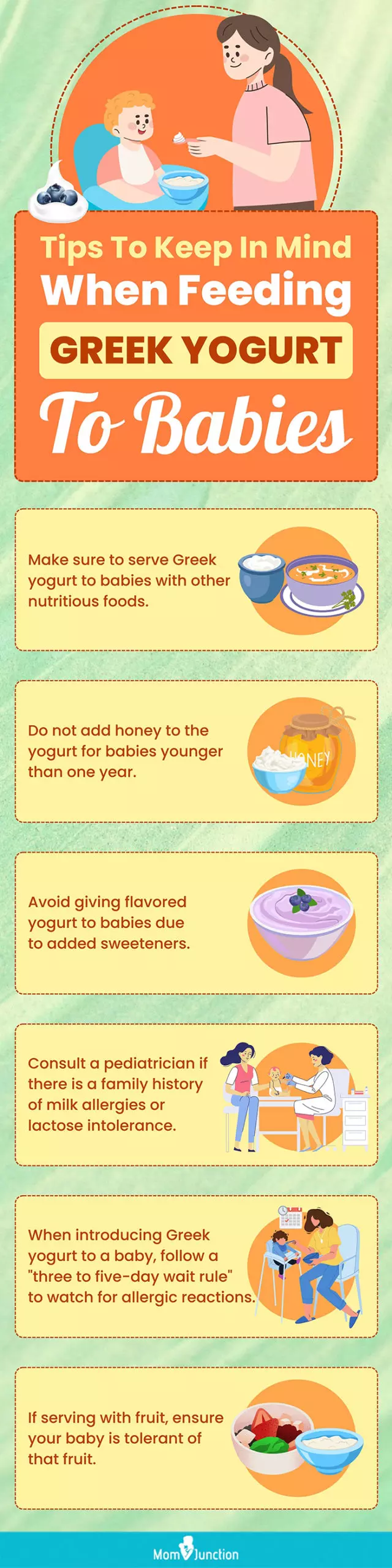 tips to keep in mind when feeding greek yogurt to babies (infographic)