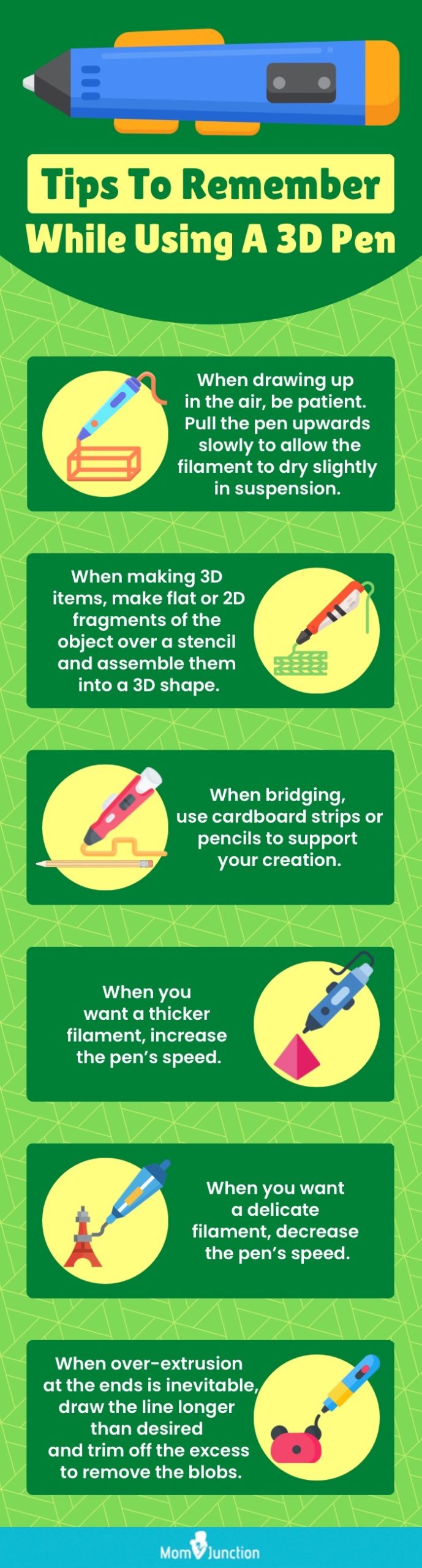 Tips To Remember While Using A 3D Pen (infographic)