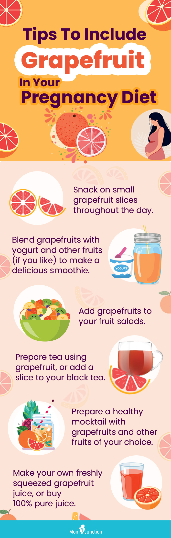 tips to include grapefruit in your pregnancy diet (infographic)