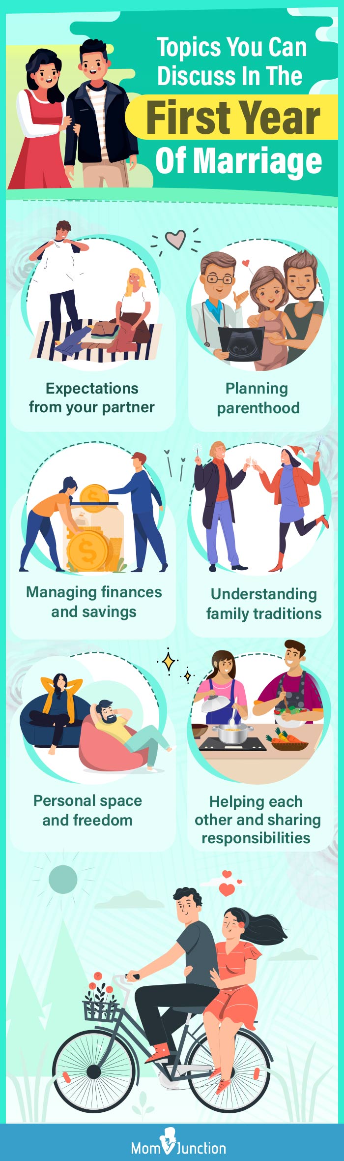 topics you can discuss in the first year of marriage (infographic)