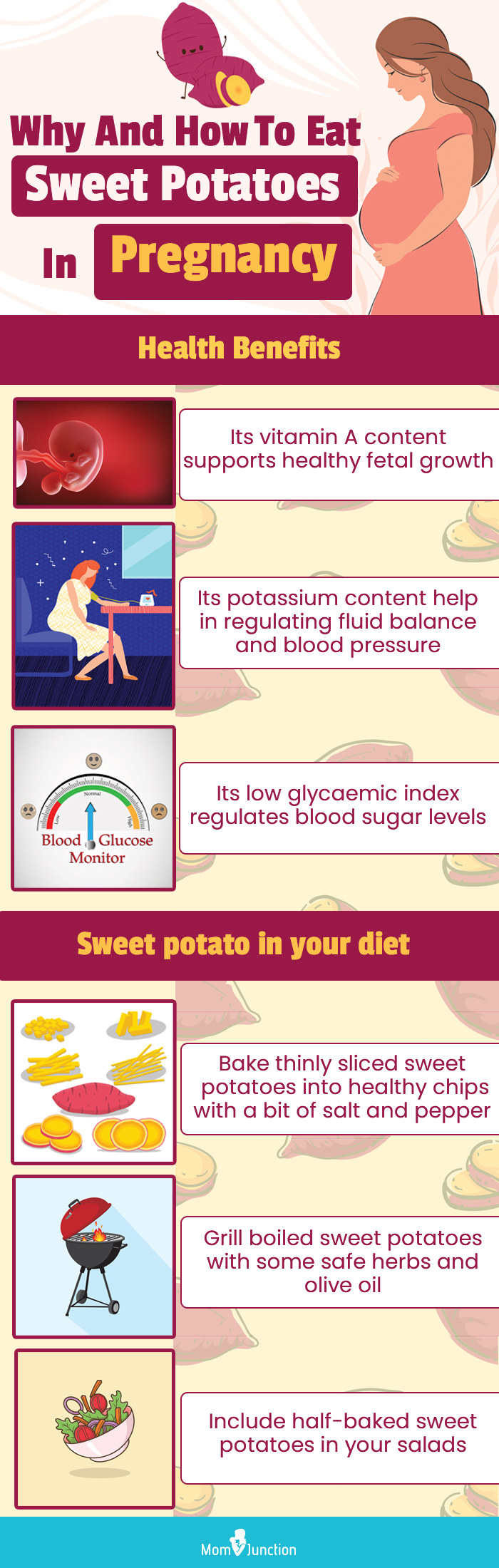 why and how to eat sweet potatoes in pregnancy [infographic]