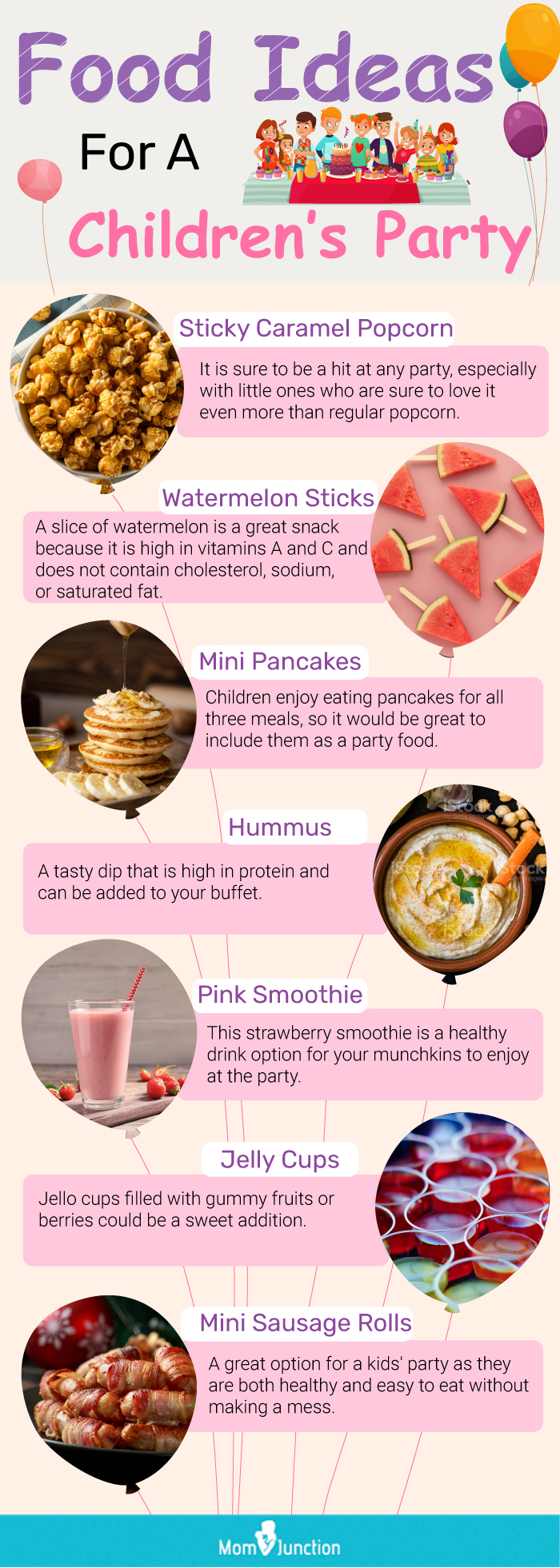 party food ideas for children (infographic)