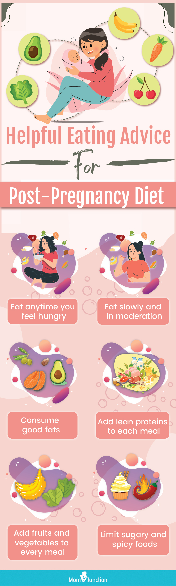 eating advice for post pregnancy diet [infographic]