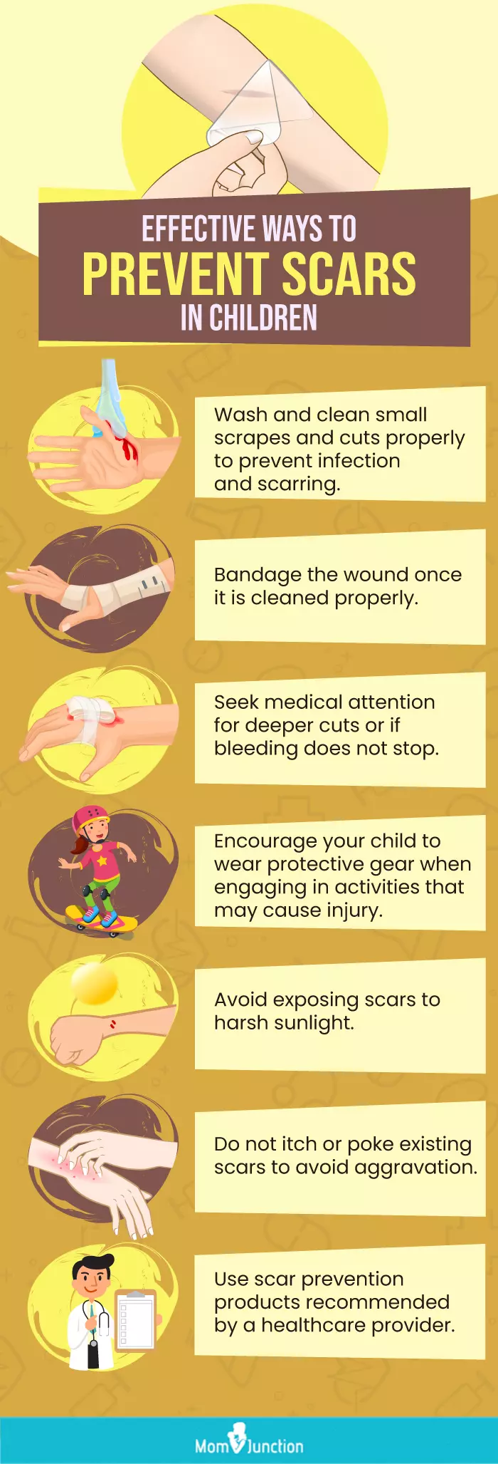 preventing scarring in children (infographic)