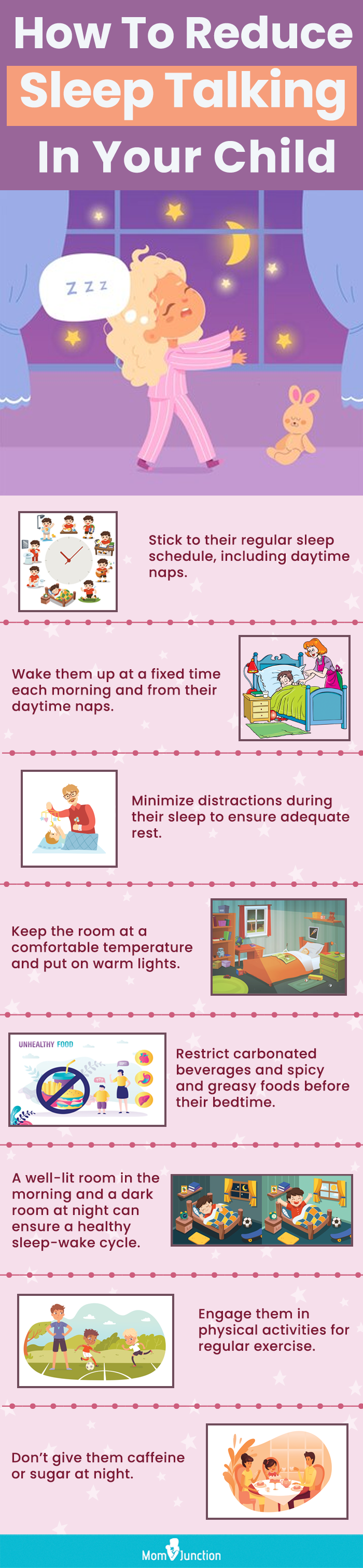 tips to manage sleep talking in children (infographic)