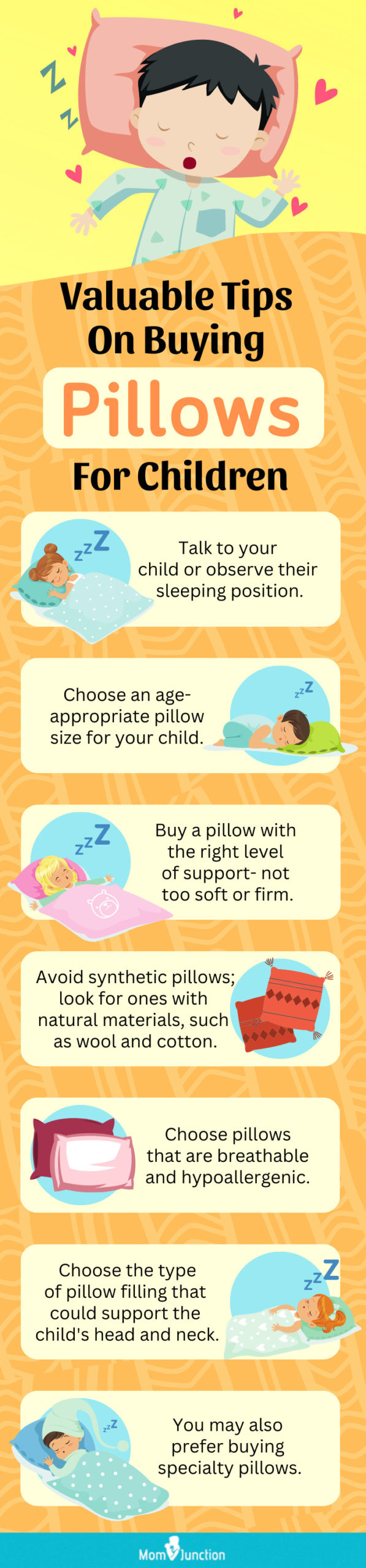 Valuable Tips on Buying Pillows for Children (infographic)