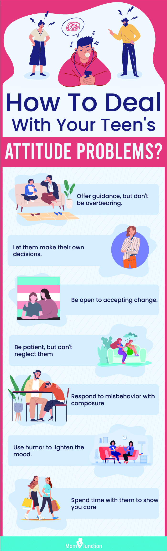 ways to deal with teenage attitude problems (infographic)
