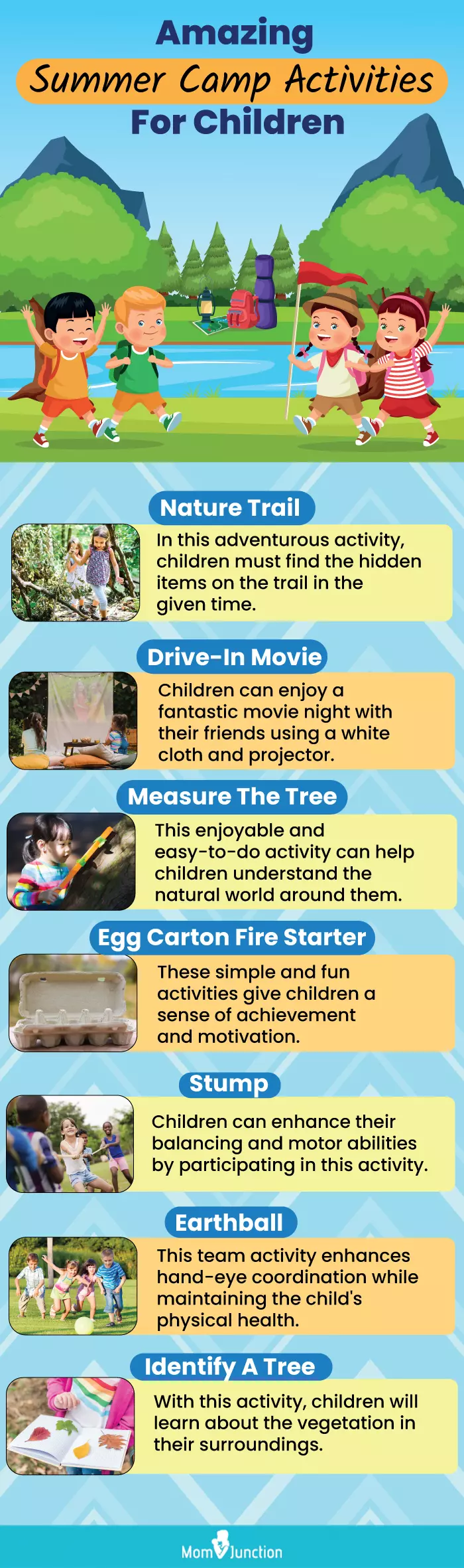 amazing summer camp activities for children (infographic)