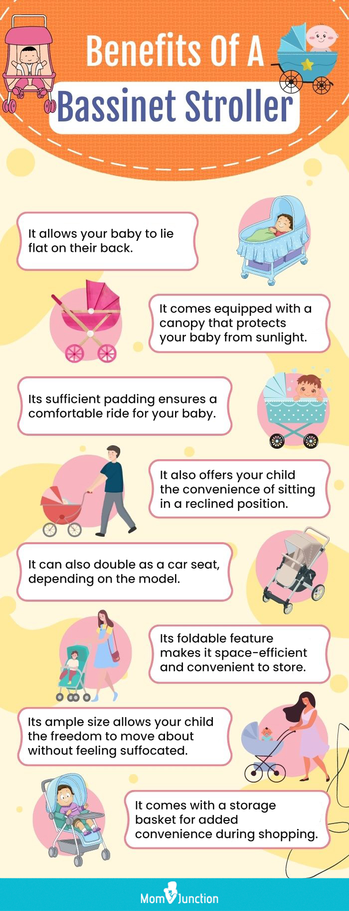Benefits Of A Bassinet Stroller (infographic)