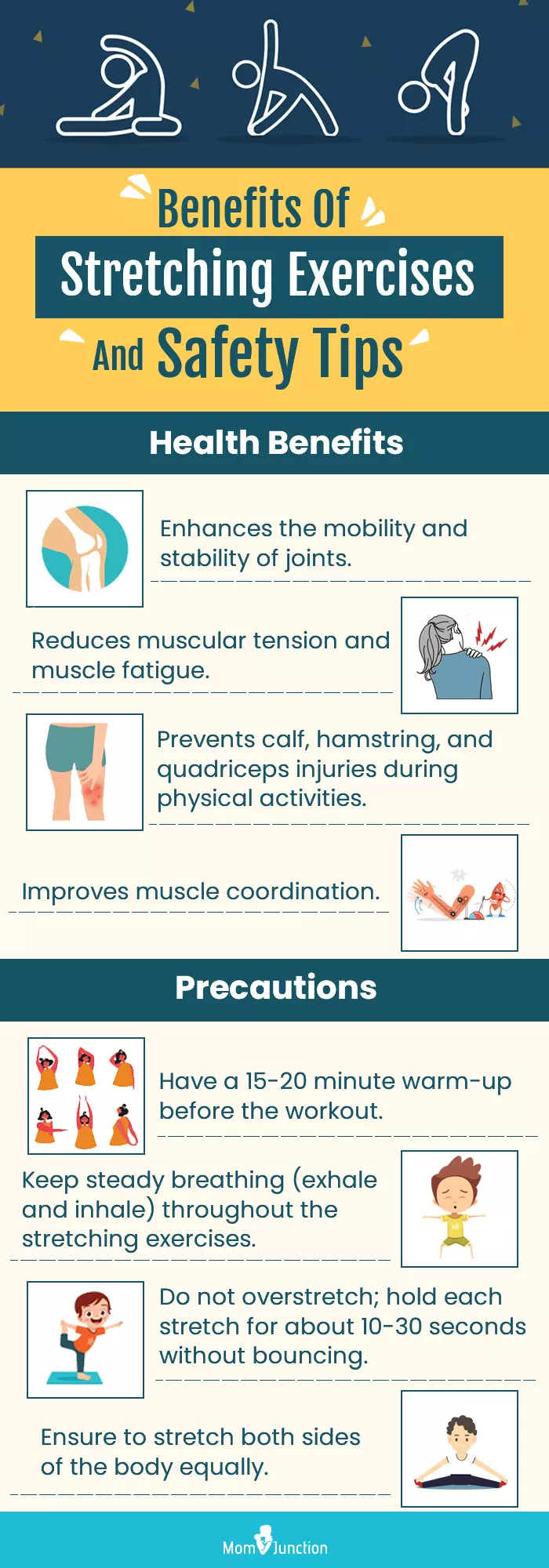 benefits of stretching exercises ans safety tips (infographic)