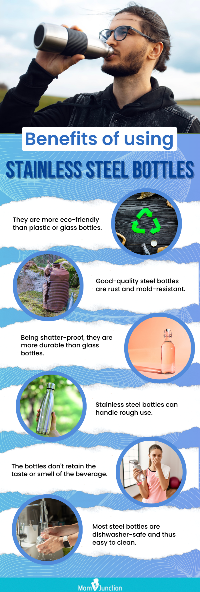 Benefits Of Using Stainless Steel Bottles (infographic)