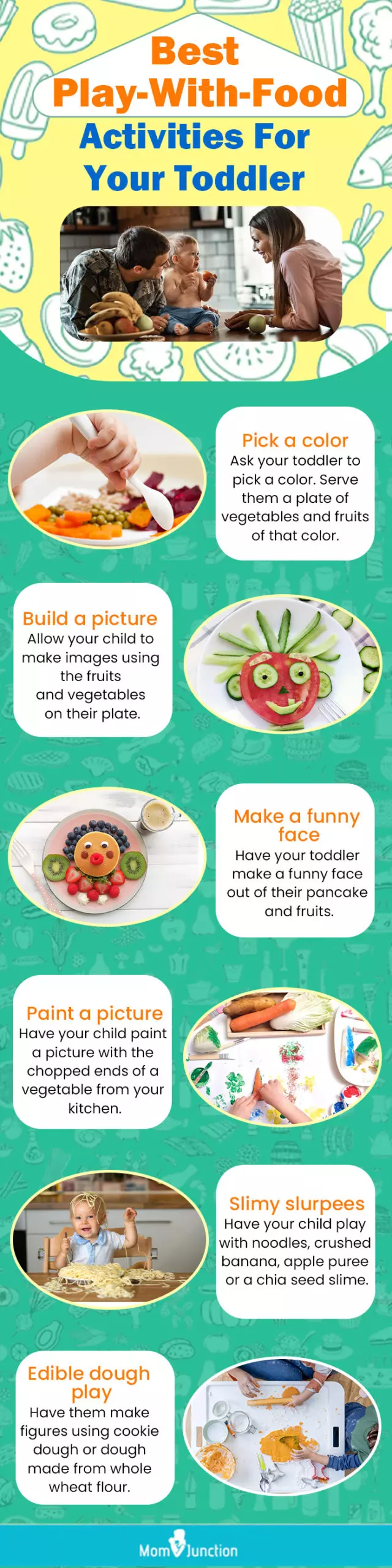 best play with food activities for your toddler (infographic)