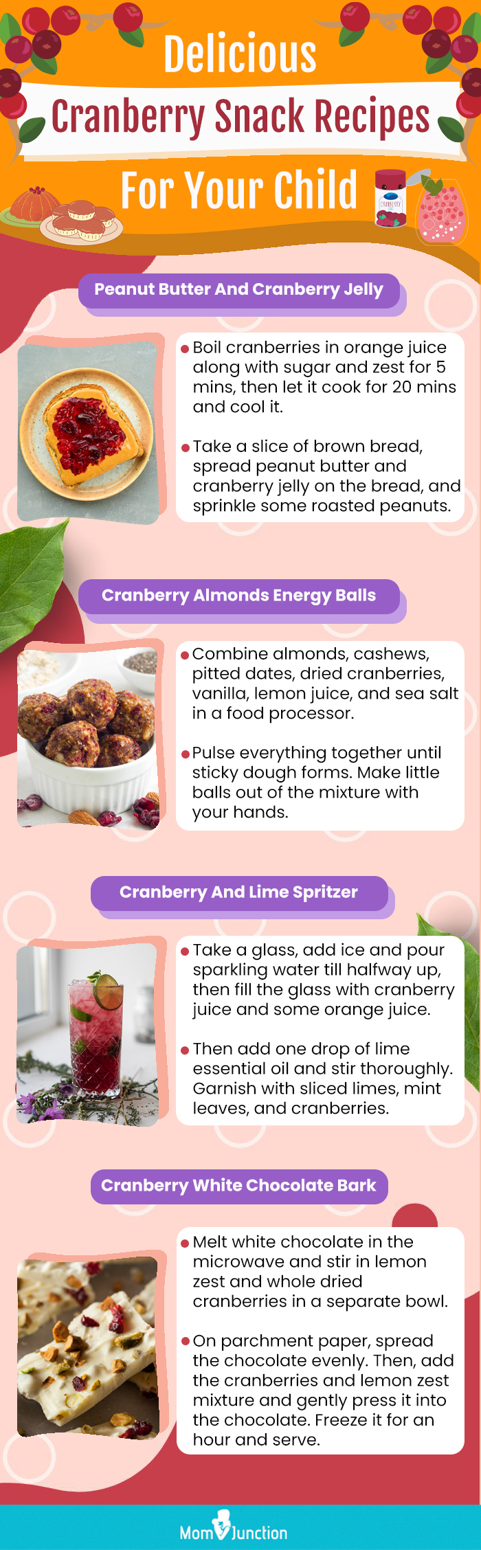 delicious cranberry snack recipes for your child (infographic)