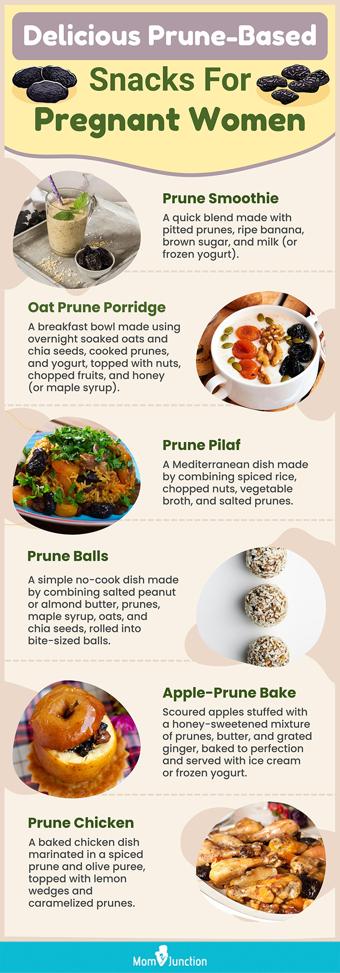 delicious prune based snacks for pregnant women (infographic)