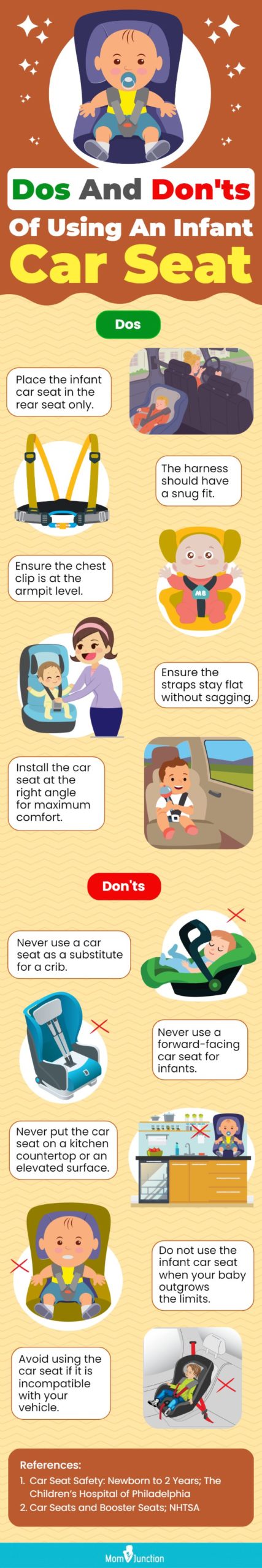 Dos And Don'ts Of Using An Infant Car Seat (infographic)