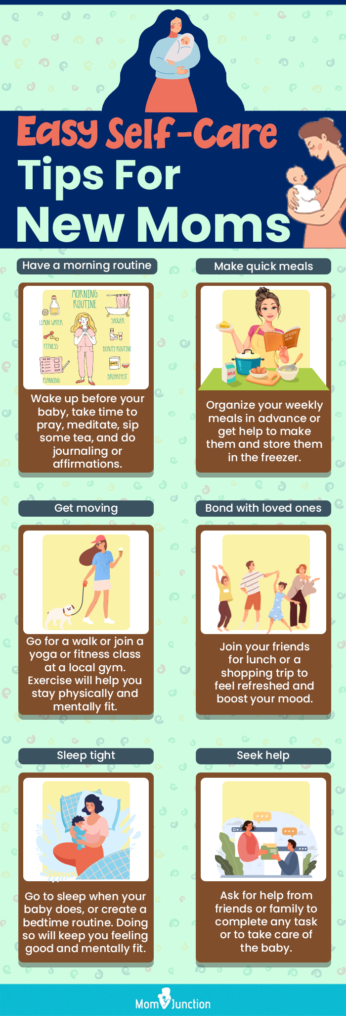 easy self care tips for new moms (infographic)