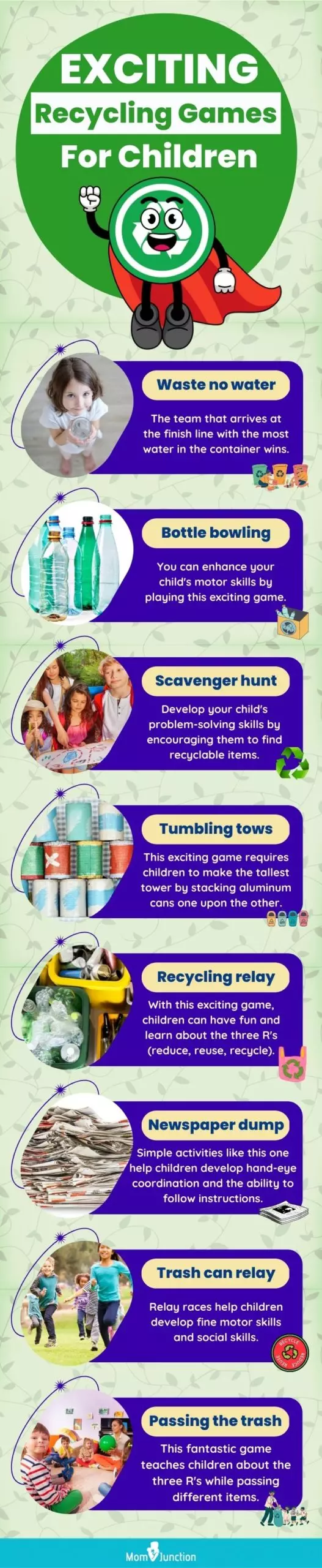 exciting recycling games for children (infographic)