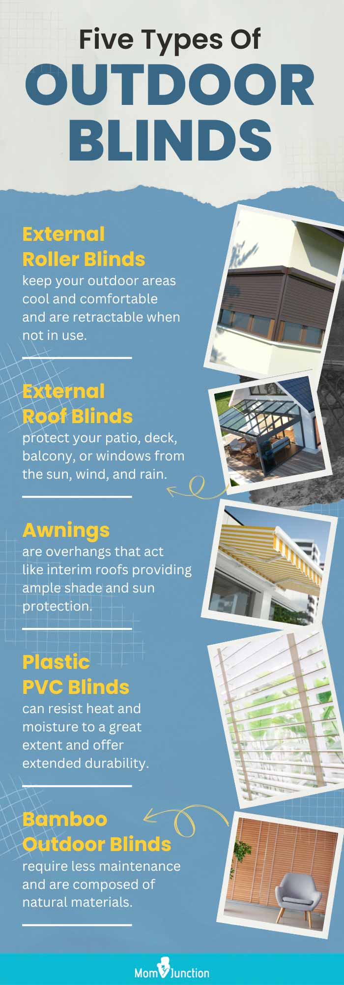 Five Types Of Outdoor Blinds (infographic)
