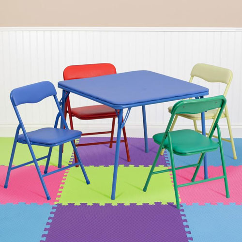 Flash Furniture Kids Colorful Folding Table And Chair Set