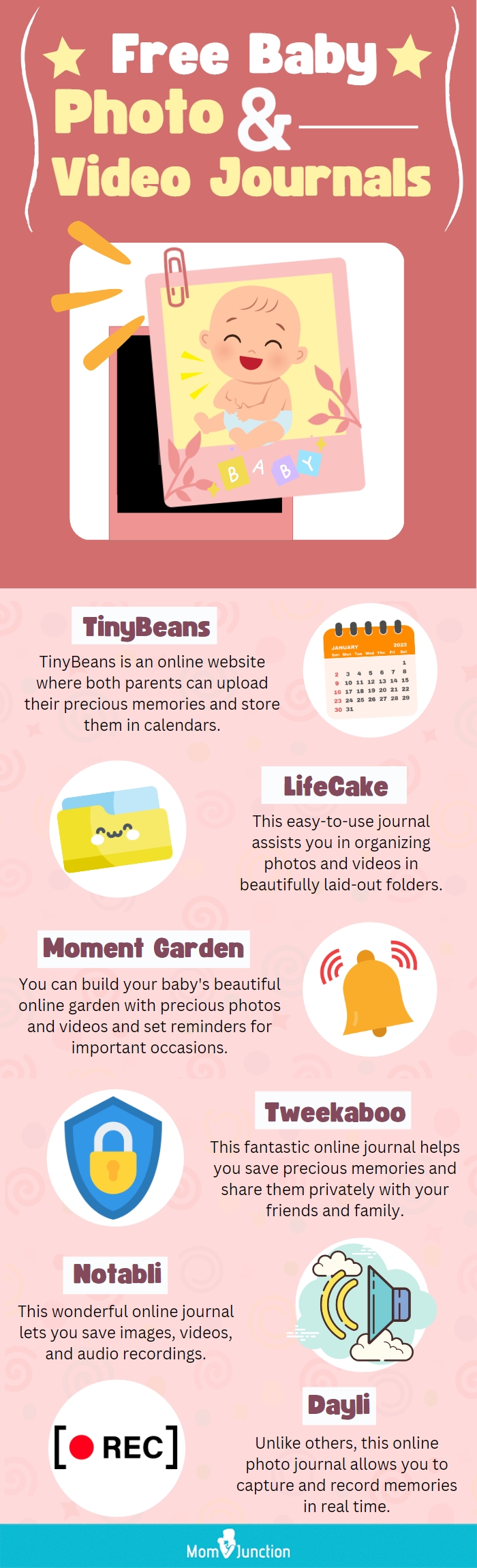free baby photo and video journals (infographic)