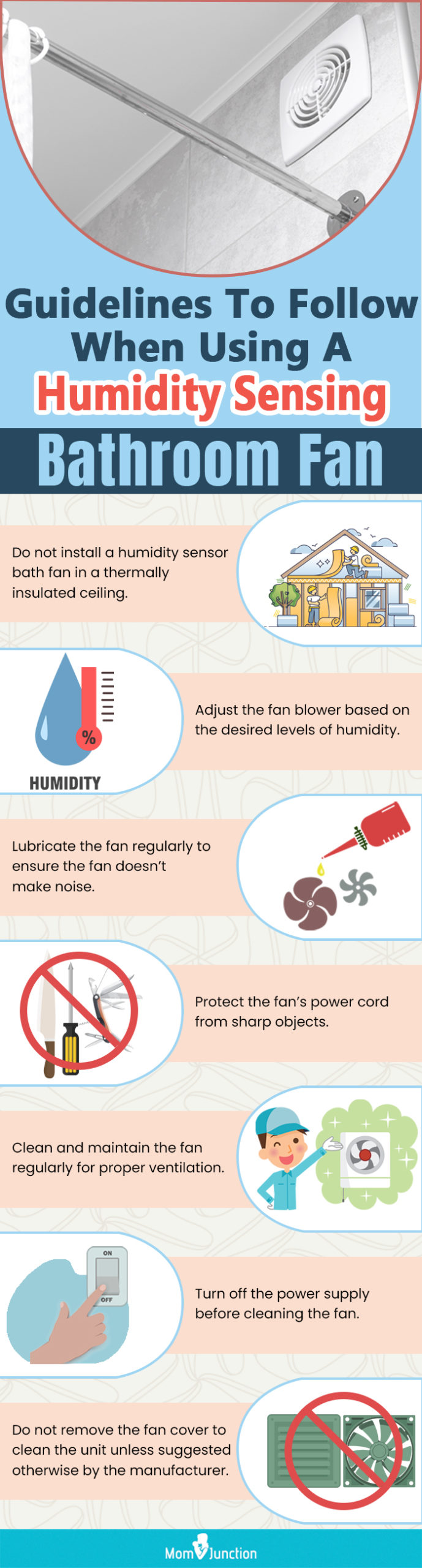 Guidelines To Follow When Using A Humidity Sensing Bathroom Fan (infographic)
