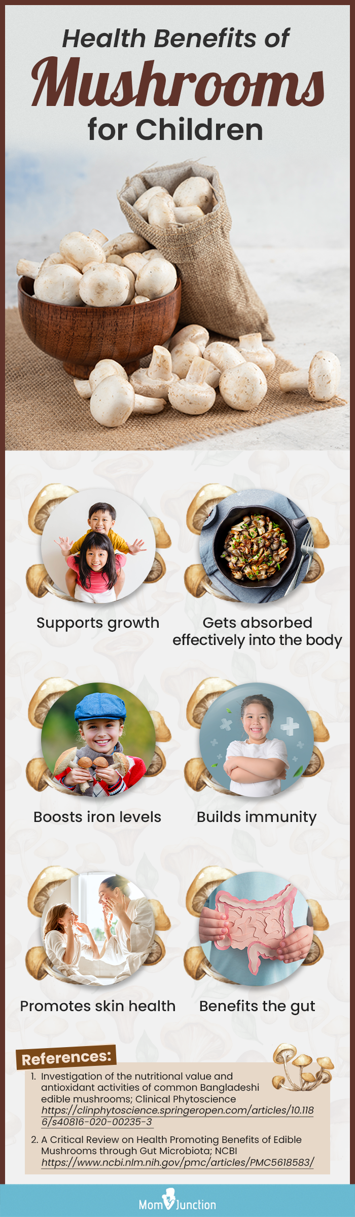 health benefits of mushrooms for children (infographic)