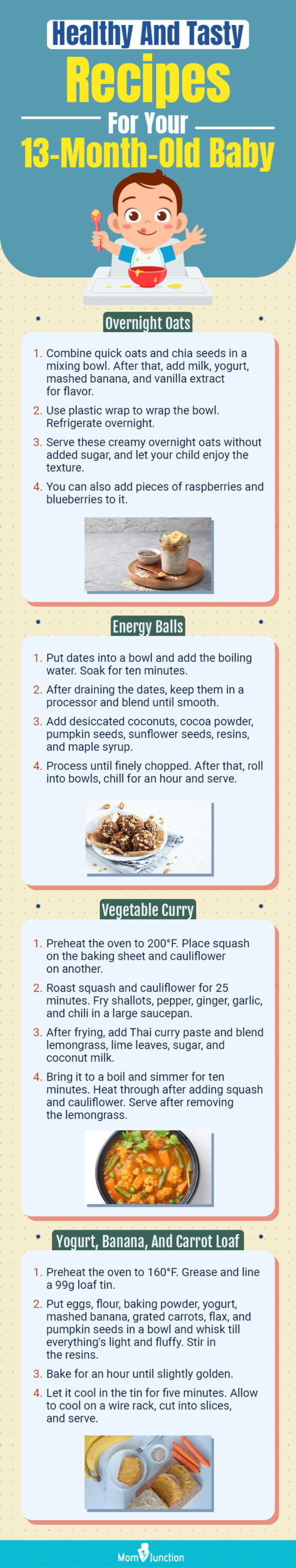 healthy and tasty recipes for your 13 month old baby (infographic)
