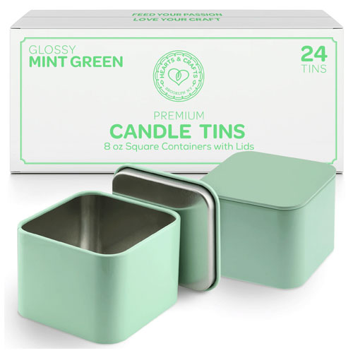 Hearts & Crafts Mint Square Candle Tins