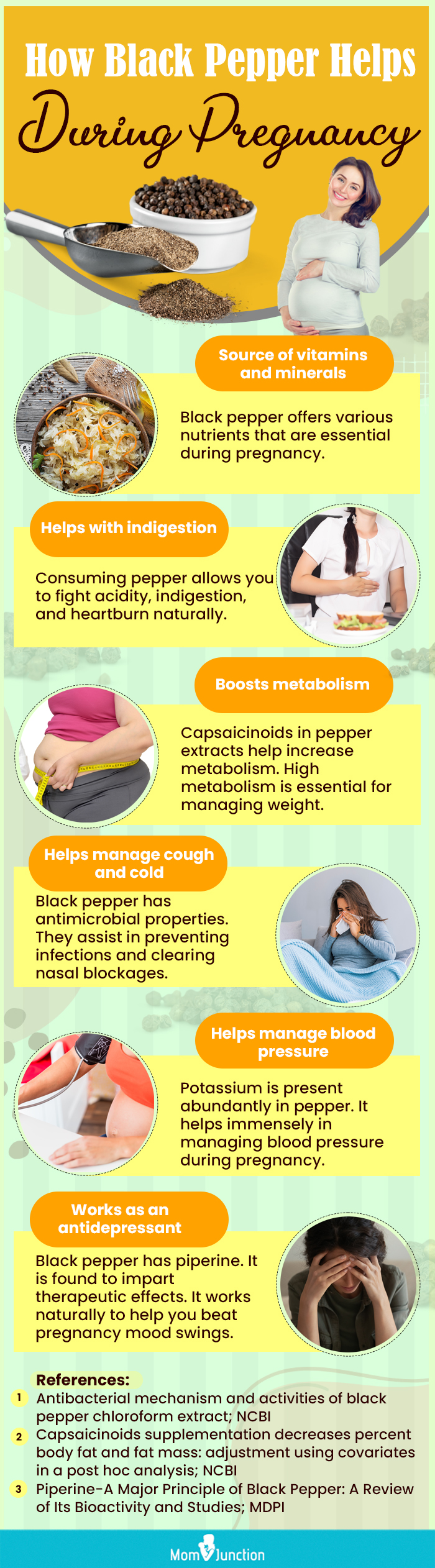 how black pepper helps during pregnancy (infographic)