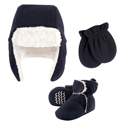 Hudson Baby Unisex Fleece Trapper Hat And Mitten Set