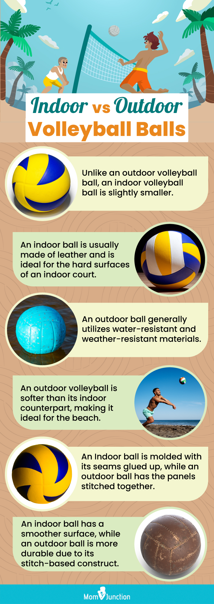 Indoor vs. Outdoor Volleyball Balls (infographic)