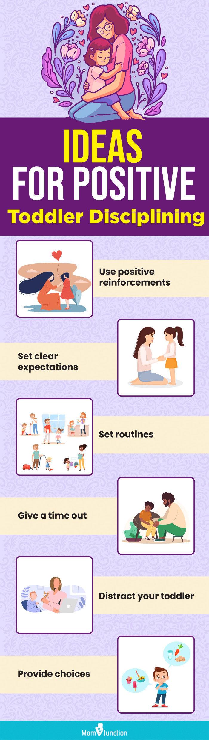 ideas for positive toddler disciplining (infographic)