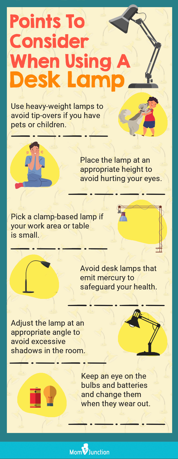 Points To Consider When Using A Desk Lamp (infographic)