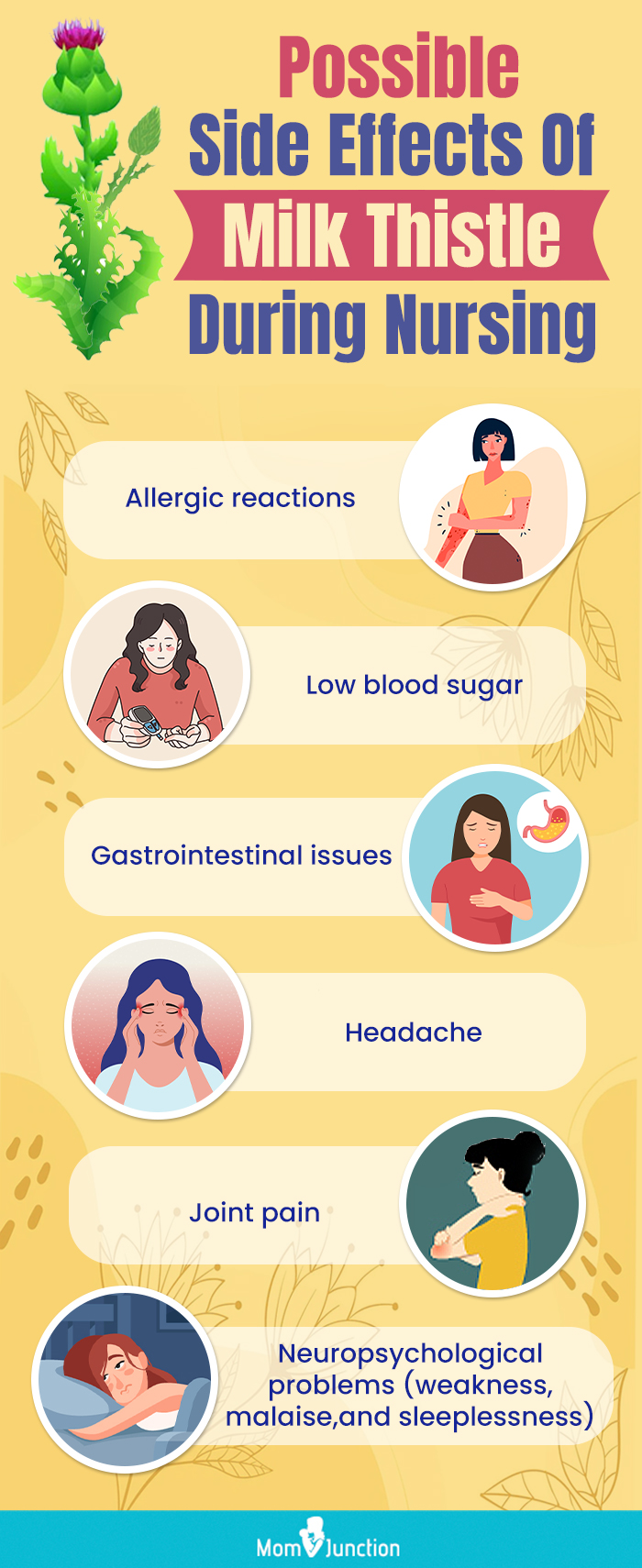 possible side effects of milk thistle during nursing (infographic)