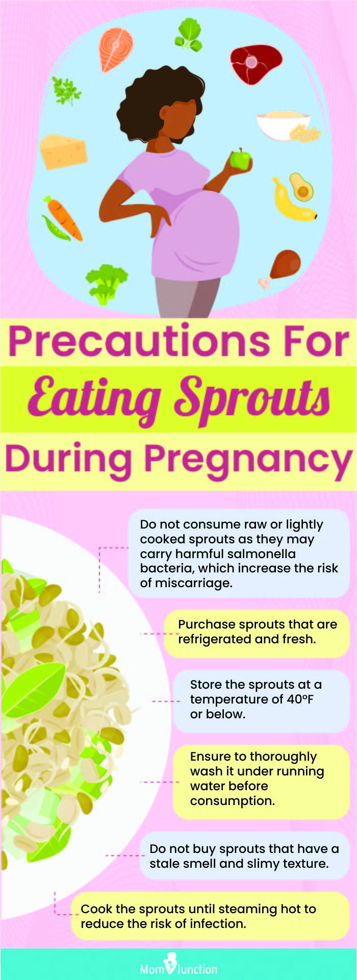 precautions for eating sprouts during pregnancy (infographic)