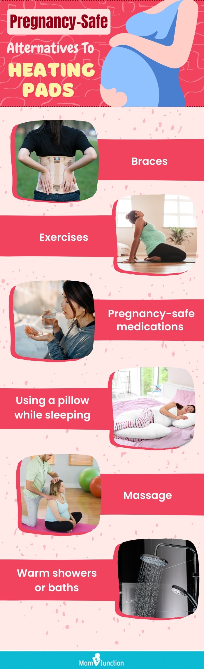 relieving pain during pregnancy without heating pads (infographic)