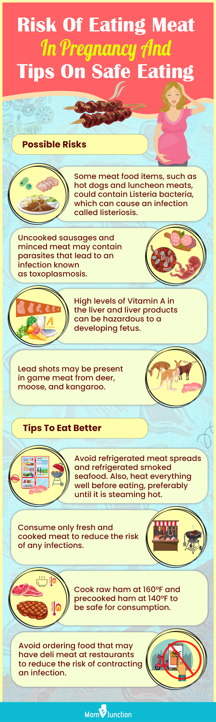 risk of eating meat in pregnancy and tips on safe eating (infographic)