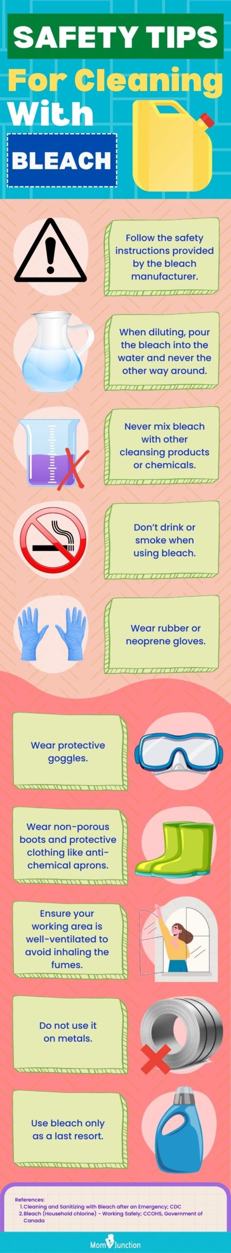 Safety Tips For Cleaning With Bleach (infographic)
