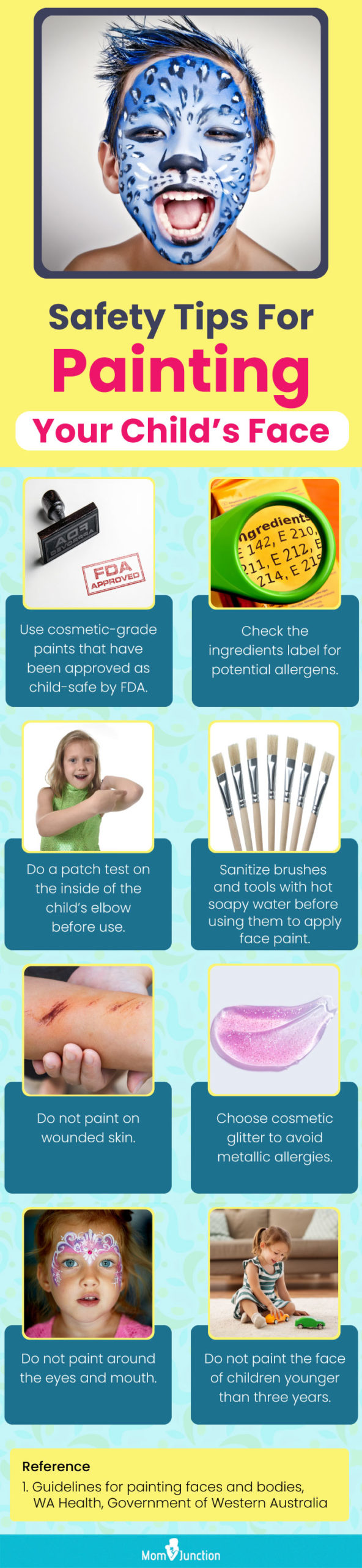safety tips for painting your childs face (infographic)