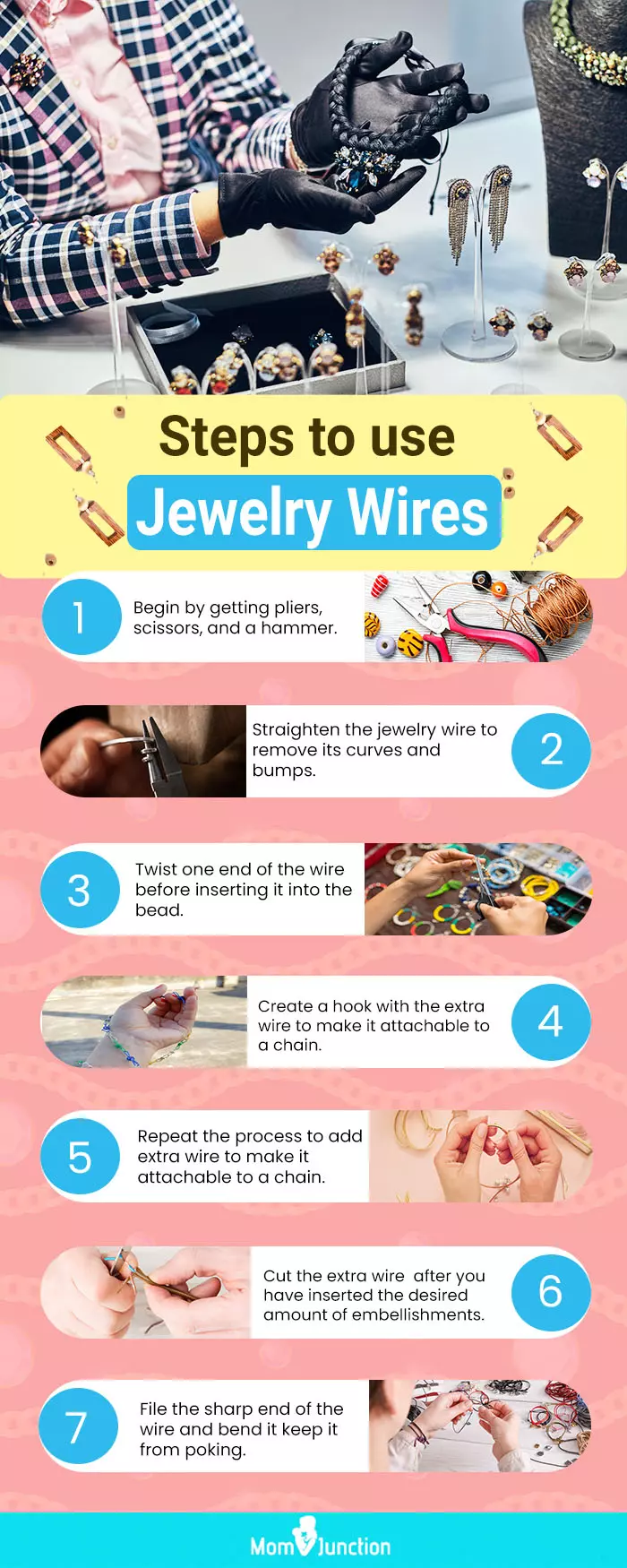 Steps To Use Jewelry Wires (infographic)