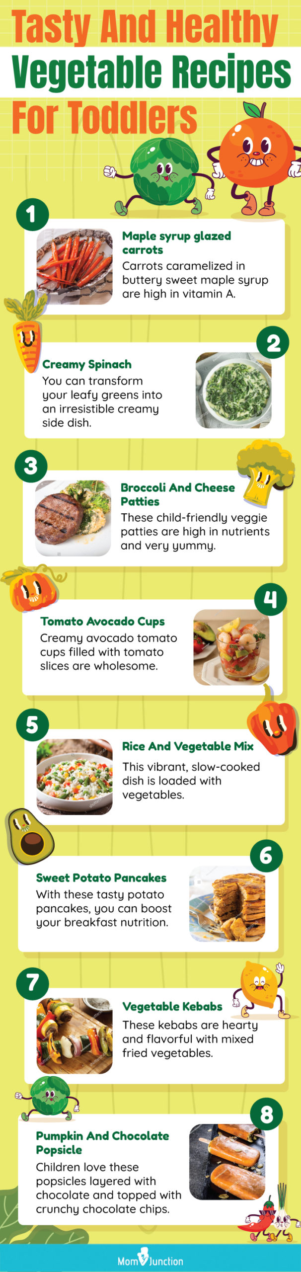 tasty and healthy vegetable recipes for toddlers (infographic)