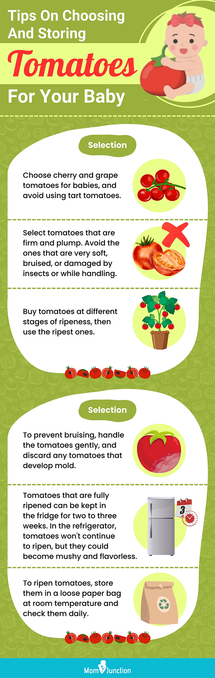 tips on choosing and storing tomatoes for your baby (infographic)