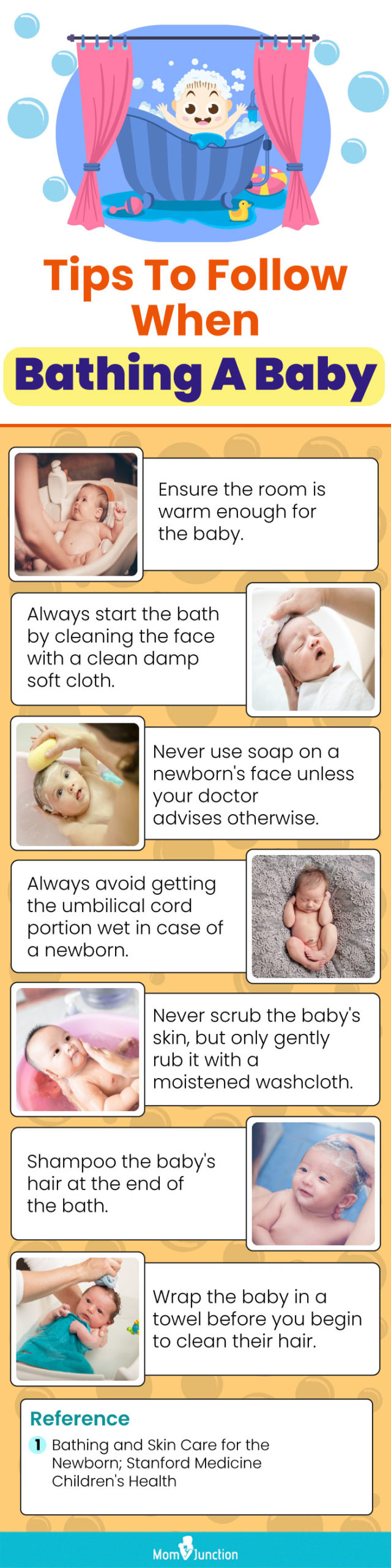 Tips To Follow When Bathing A Baby (infographic)