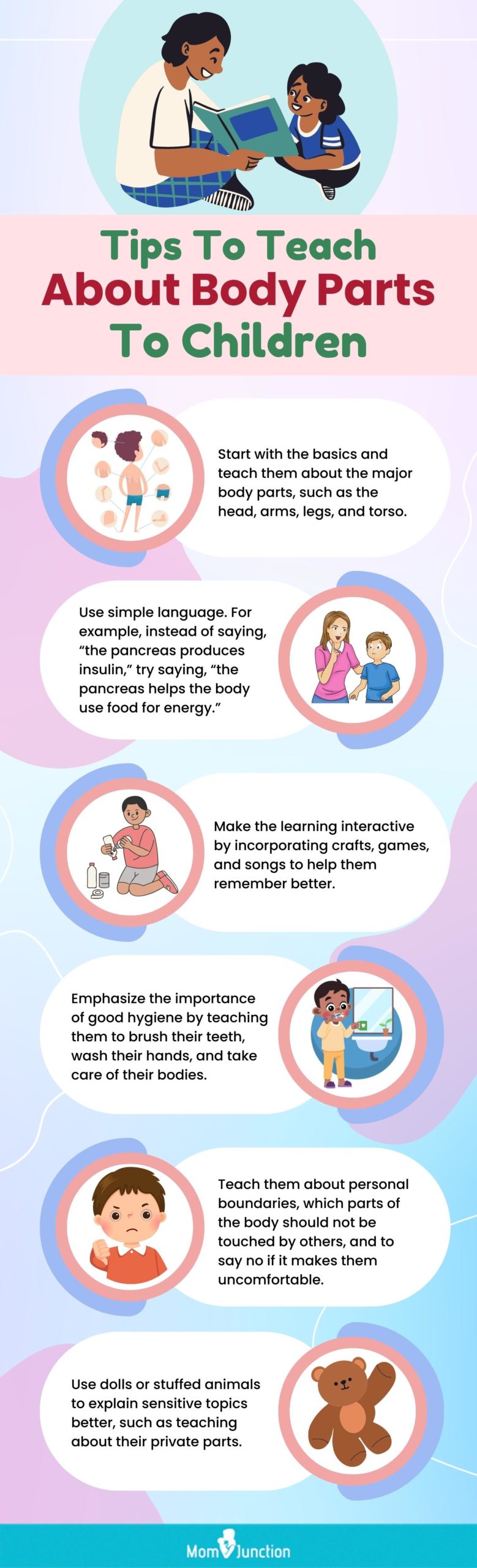 tips to teach about body parts to children (infographic)