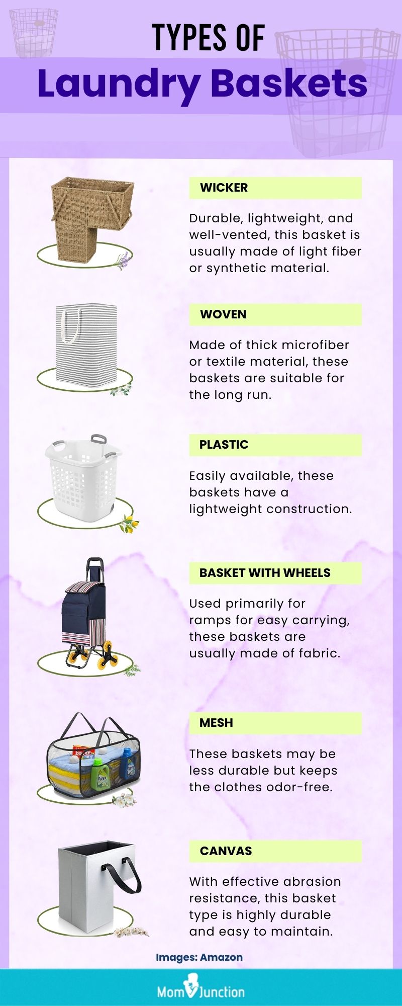 Types Of Laundry Basket (infographic)